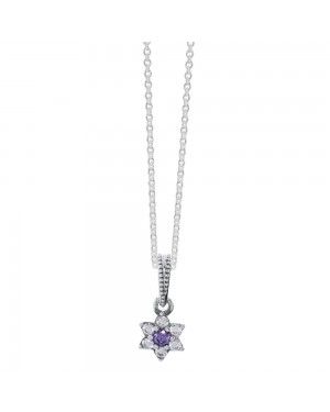 PANDORA Forget Me Not Floral Necklace JSP0211 In Silver