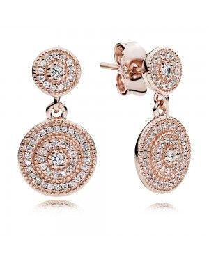 PANDORA Radiant Elegance Dropper Earrings JSP1311 In Rose Gold