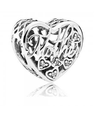 PANDORA Mother And Son Bond Family Charm JSP0612 With CZ In Silver