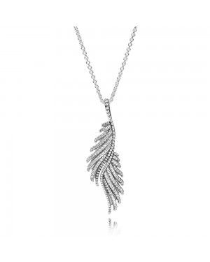 PANDORA Majestic Feathers Pendant JSP1201 With Pave CZ In 925 Silver