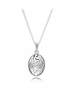 PANDORA Floral Daisy Lace Floral Pendant JSP1196 With Pave CZ 