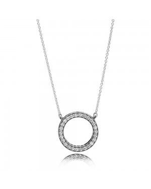 PANDORA Circle Necklace JSP1176 With Pave CZ 