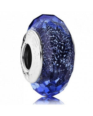 PANDORA Iridescent Blue Faceted Glass Charm JSP1540 