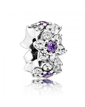 PANDORA Forget Me Not Floral Spacer JSP0876 With Pave CZ 