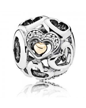 PANDORA Heart Of Romance Love Charm JSP0613 With CZ In Gold