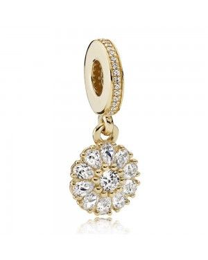 PANDORA Embellished Floral Dropper Floral Charm JSP1106 In Gold