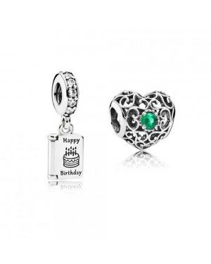 PANDORA May Birthday Birthstone Charm Set JSP0507 In Silver