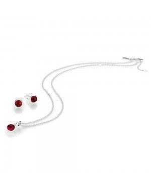 PANDORA July Droplet Birthstone Jewellery Set JSP0646 In Silver