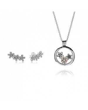 PANDORA Poetic Blooms Petite Memories Locket Floral Jewellery Set JSP0012