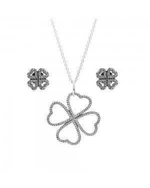 PANDORA Petals Of Love Jewellery Set JSP0183 With CZ In Silver