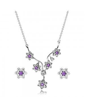 PANDORA Forget Me Not Stud Floral Jewellery Set JSP0050 