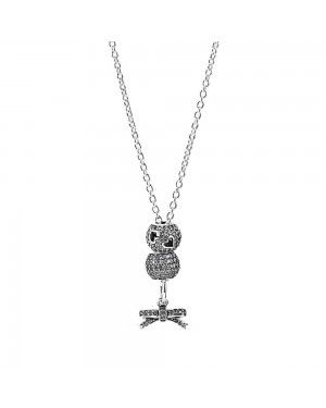 PANDORA Bow Bows Necklace JSP0072 With CZ In Sterling Silver