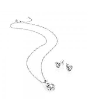 PANDORA Luminous Knot Jewellery Set JSP0644 In Silver