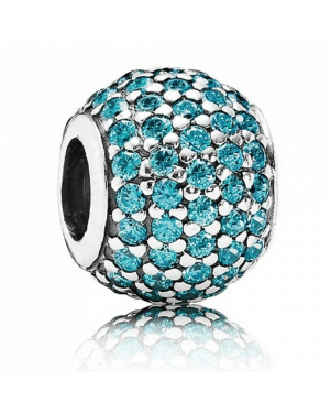 PANDORA Teal Ball Charm JSP1062 With CZ In Silver