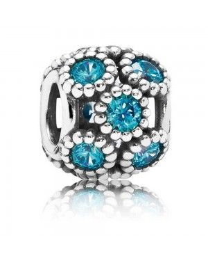 PANDORA Teal Openwork Circles Charm JSP1002 In Sterling Silver