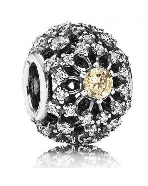 PANDORA Gold Open Floral Charm JSP0958 In Silver