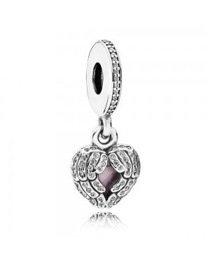 PANDORA Pink Angel Wings Angels Pendant JSP0851 With CZ In Enamel