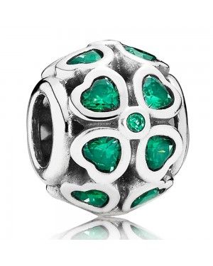 PANDORA Silver Dark Green Clover Luck Charm JSP0917 