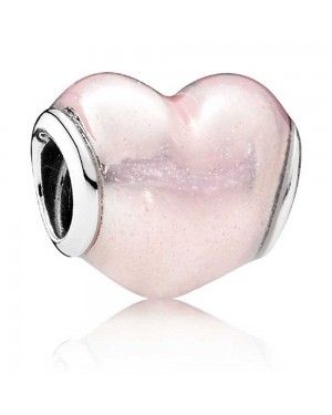 PANDORA Pink Glittering Heart Love Charm JSP0741 In Enamel