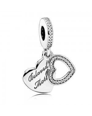 PANDORA Beloved Mother Pendant Family Charm JSP0744 In Sterling Silver