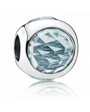 PANDORA Aqua Blue Radiant Droplet Charm JSP0626 With Pave CZ 