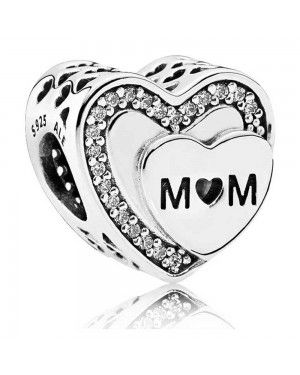 PANDORA Tribute To Mum Family Charm JSP0722 With Cubic Zirconia 