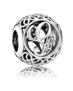 PANDORA Vintage G Swirl Alphabet Charm JSP0771 In Silver