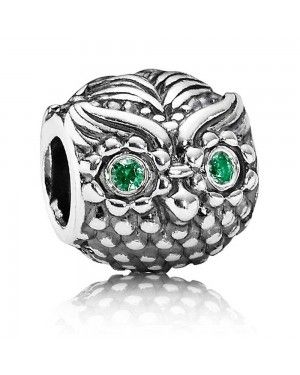 PANDORA Wise Owl Animal Charm JSP1038 With Cubic Zirconia In Silver