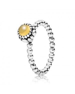 PANDORA Beaded Citrine November Birthstone Birthstone Ring JSP1439 