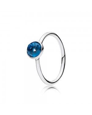 Pandora December Droplet Ring, London Blue Crystal 191012NLB