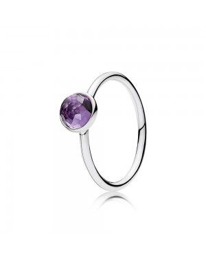 Pandora February Droplet Ring, Synthetic Amethyst 191012SAM