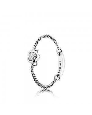 Pandora Spirited Heart Chain Ring 197191CZ