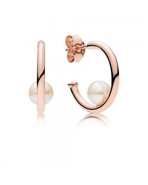 Pandora Contemporary Pearl Hoop Earrings 287528P