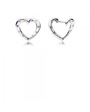 Pandora Bright Hearts Hoop Earrings 297231NRPMX