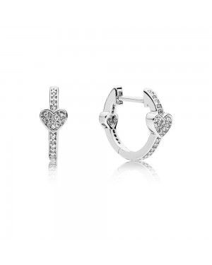 Pandora Alluring Hearts Hoop Earrings 297290CZ