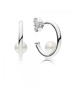 Pandora Contemporary Pearl Hoop Earrings 297528P