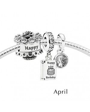 Pandora April Birthday Cake Birthstone Gift Set GS0059