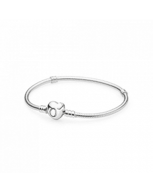 Pandora Moments Silver Bracelet With Heart Clasp 590719