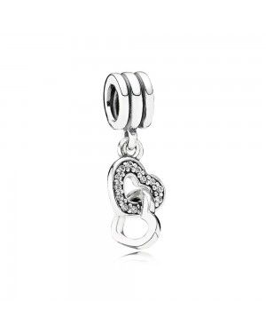 Pandora Interlocking Heart Pendant Charm 791242CZ