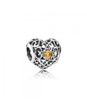 Pandora November Signature Heart Birthstone Charm 791784CI