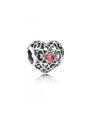 Pandora January Signature Heart Birthstone Charm 791784GR