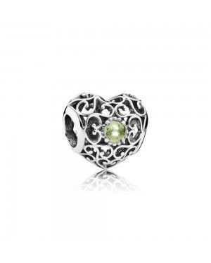 Pandora August Signature Heart Birthstone Charm 791784PE