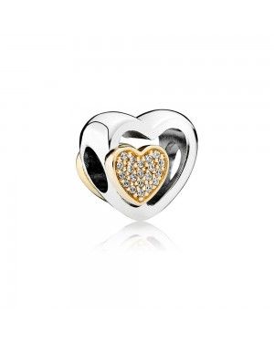 Pandora Two Hearts In One Charm 791806CZ