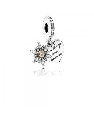 Pandora Snowflake Heart Pendant Charm 792012CZ