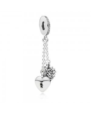 Pandora Lock & Heart Pendant Charm 797642CZ