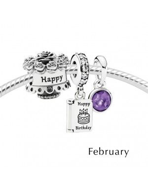 Pandora February Birthday Cake Birthstone Gift Set GS0057