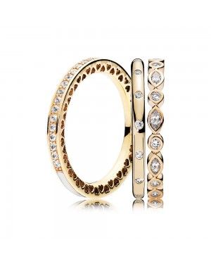 Pandora Sparkling Brilliance Gold Ring Stack GS133