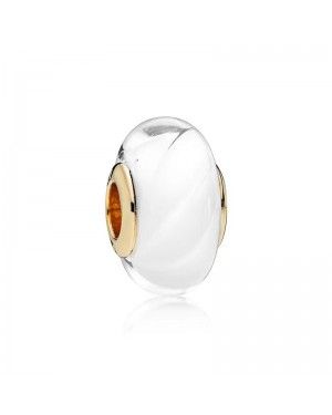 Pandora White Waves Glass Murano Charm 767160