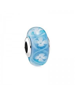 PANDORA Blue Bloom Glass Floral Charm JSP1529 