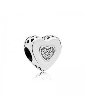 Pandora Logo Heart Charm 797375CZ